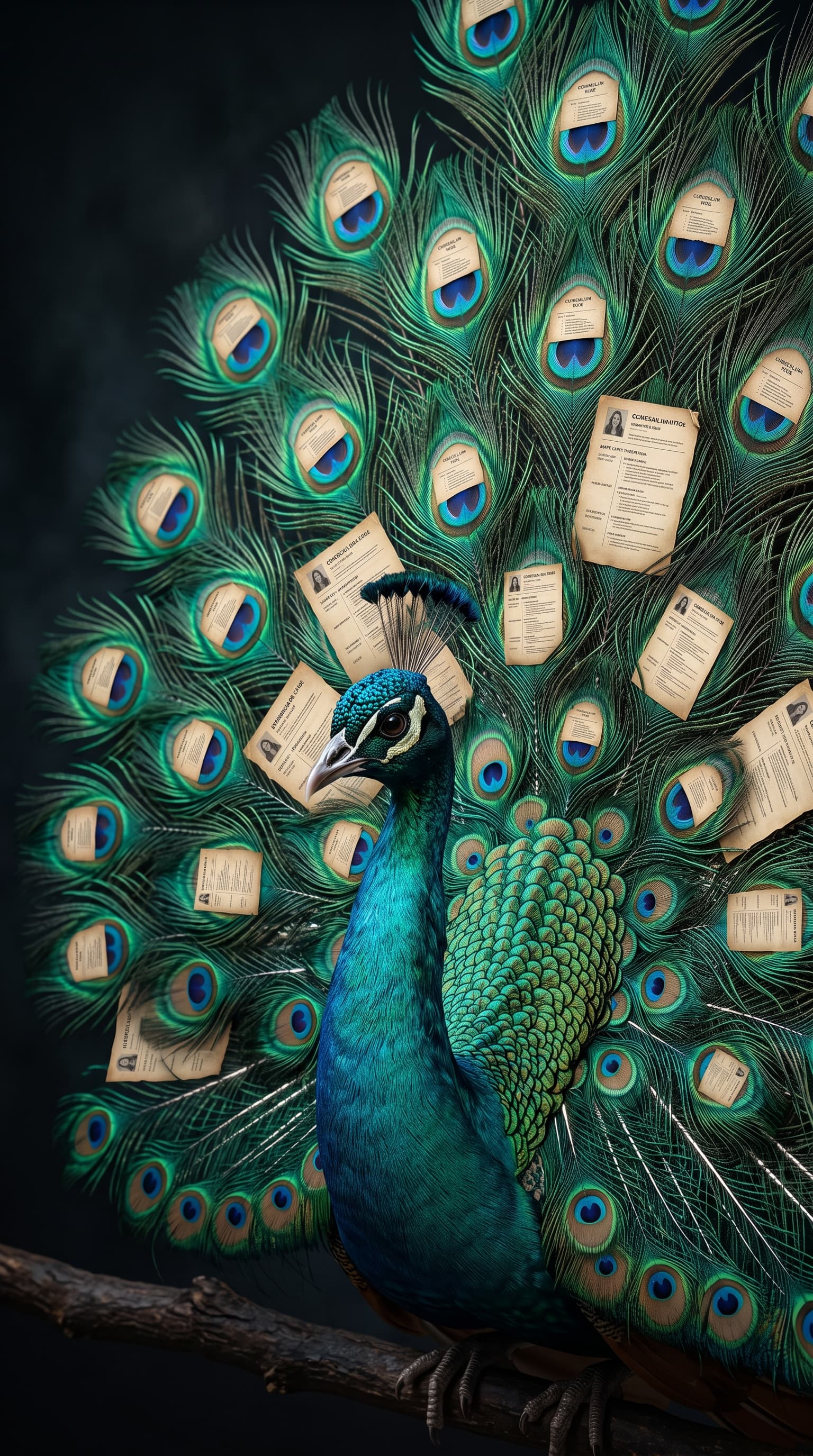 The peacock doesn't send its CV